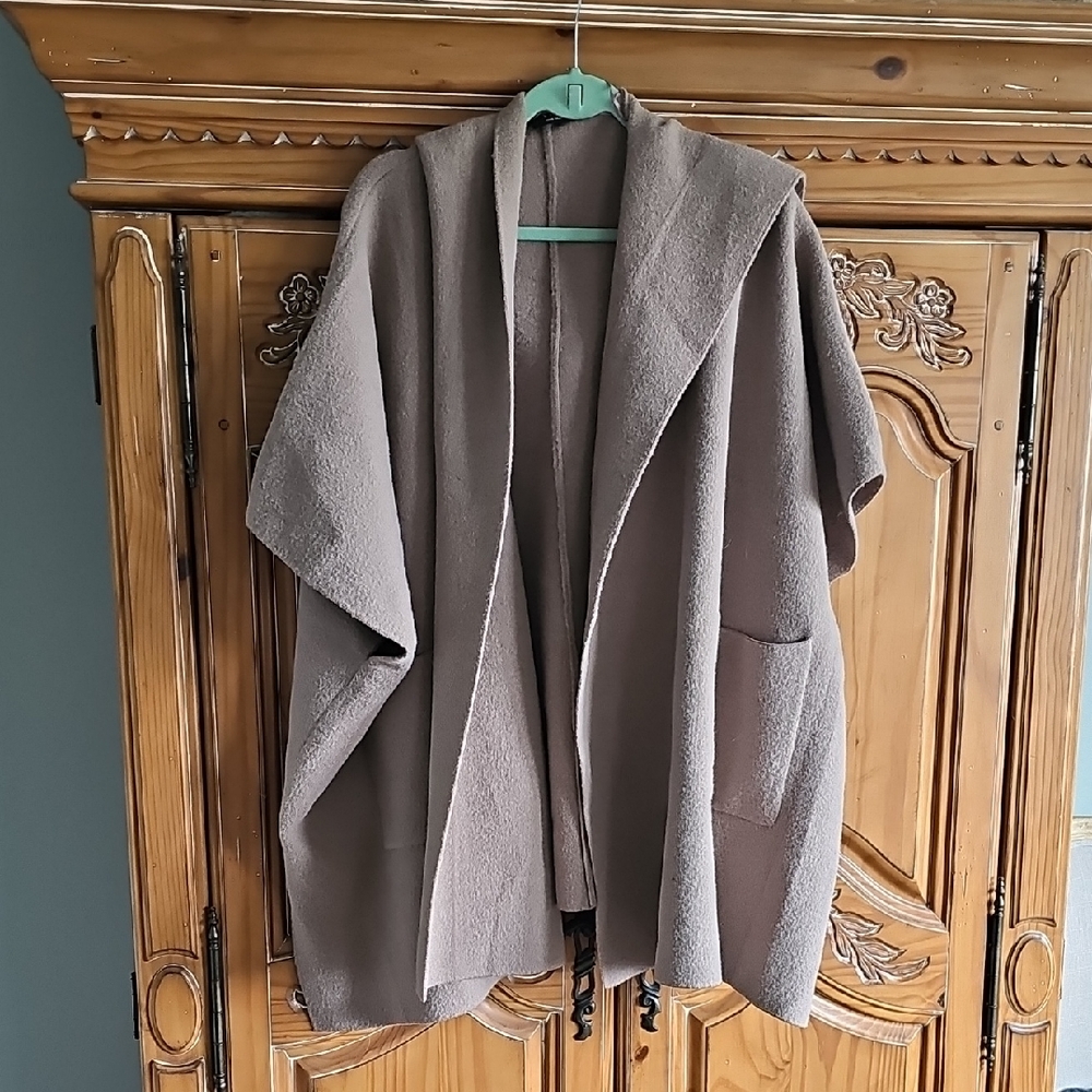 Vici Taupe Cape Sweater